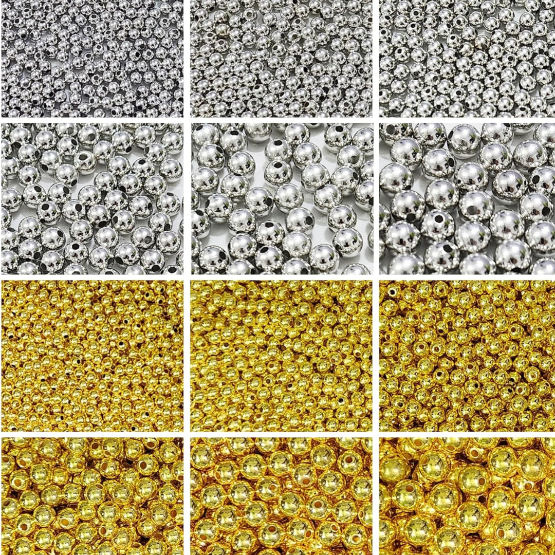 Golden Silver Moti Beads